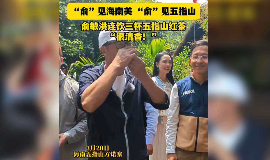 视频 | 俞敏洪连饮三杯五指山红茶：“很清香”（俞敏洪三人组）